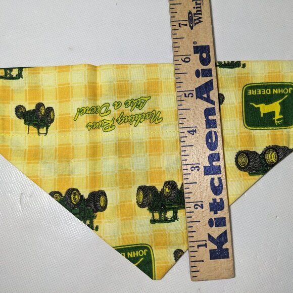 NEW- Homemade John Deere Tractors Dog Bandana (8" x 6") Size S-M - Picture 4 of 7